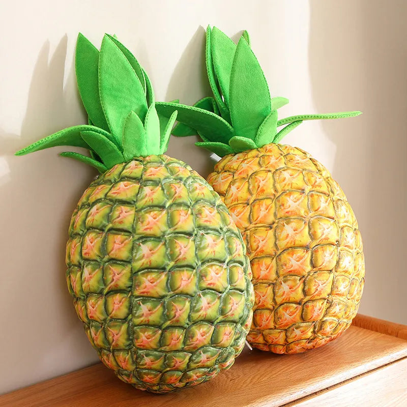 Golden-Yellow Realistic Plush-Textured Pineapple