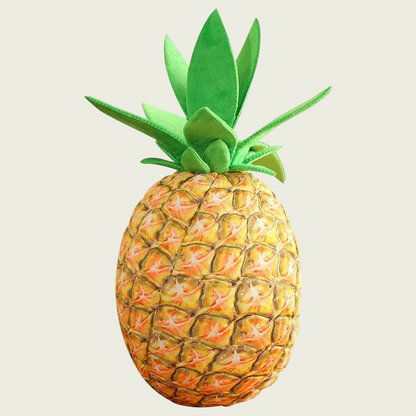 Golden-Yellow Realistic Plush-Textured Pineapple