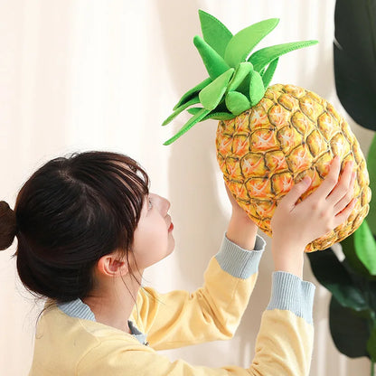 Golden-Yellow Realistic Plush-Textured Pineapple