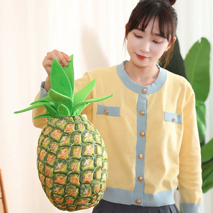 Raw-Green Realistic Plush-Textured Pineapple
