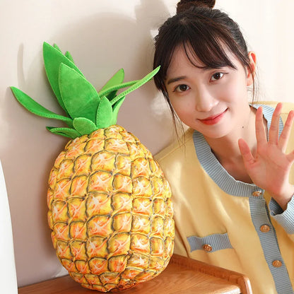 Golden-Yellow Realistic Plush-Textured Pineapple