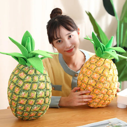 Golden-Yellow Realistic Plush-Textured Pineapple