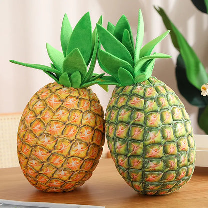 Golden-Yellow Realistic Plush-Textured Pineapple