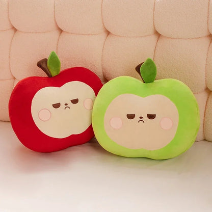 Unamused Green Apple Plushie Pillow