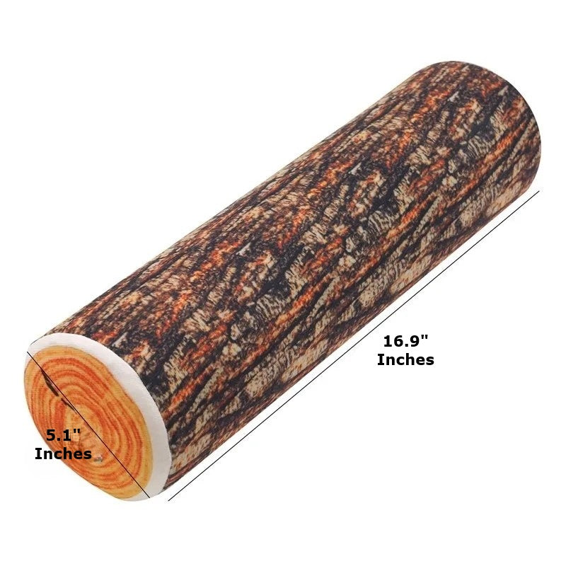Wooden log with measurements on a white background