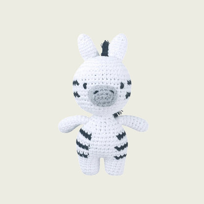 Baby Zebra Crochet Stuffed Animal 4.7" Crocheted Plushie